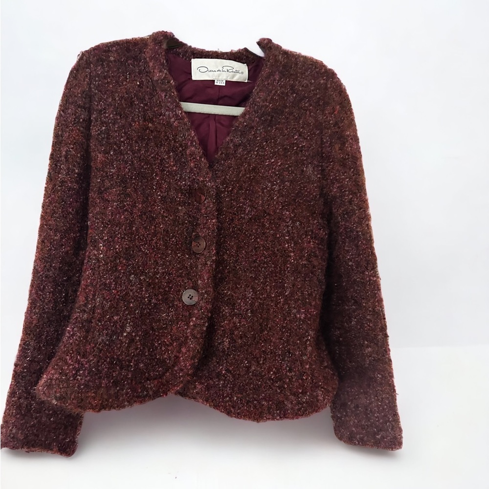 Vintage 1990s Oscar de la Renta gorgeous and timeless Boucle blazer (8)